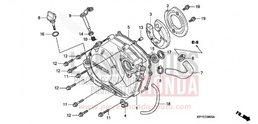 RIGHT CRANKCASE COVER CBR125RW6 de 2006